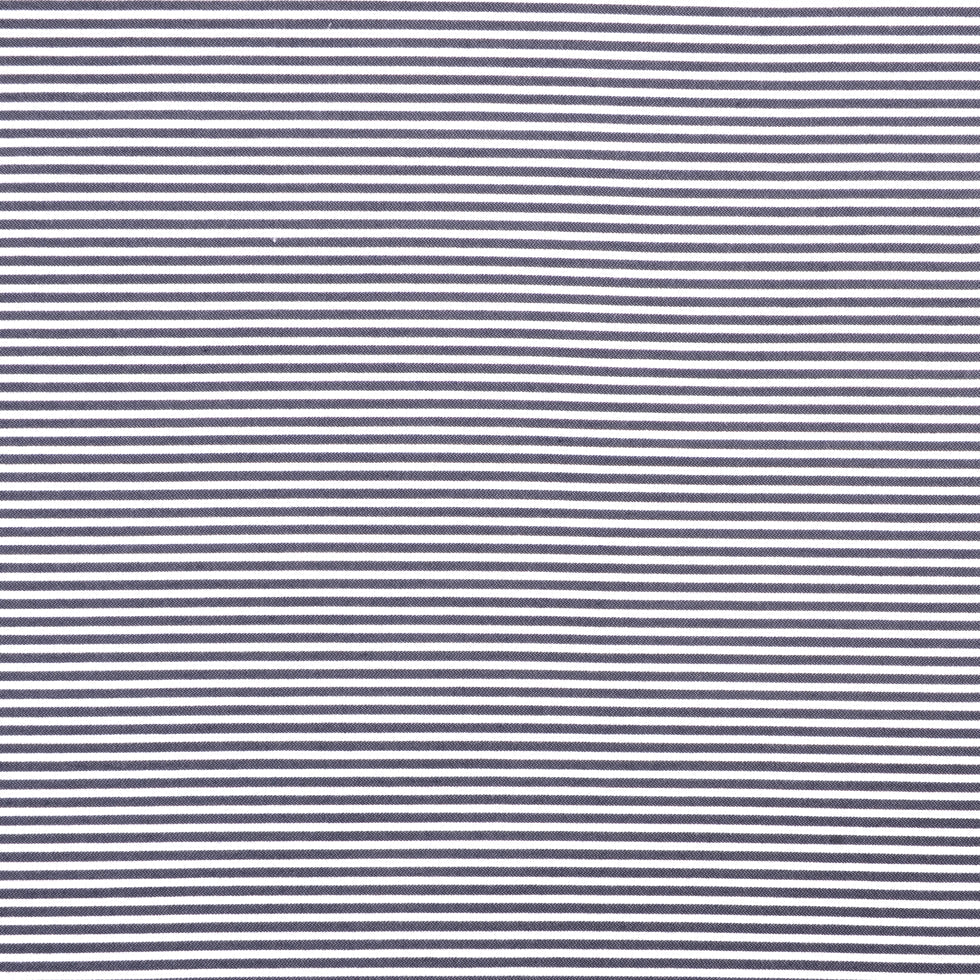 Italian Black Striped Cotton-Blended Woven