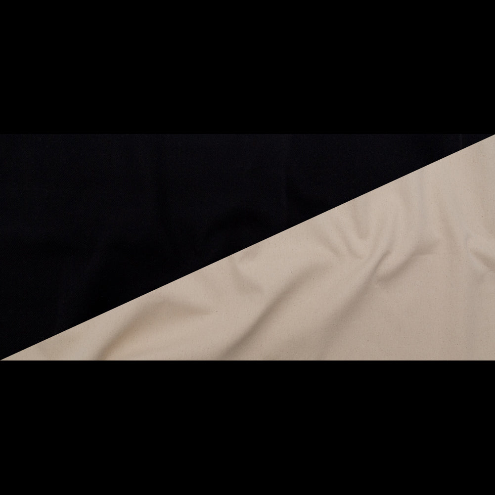 Bonded Speckled Fog Cotton Twill and Caviar Wool Fleece