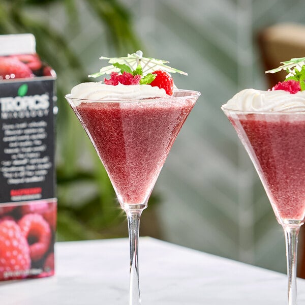 Tropics Mixology Raspberry Frozen Beverage Mix 32 fl. oz. - 12/Case