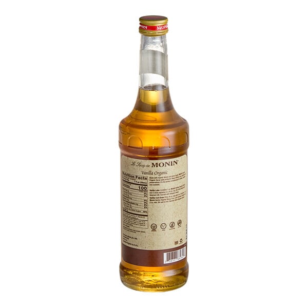 Monin Organic Vanilla Flavoring Syrup 750 mL - 6/Case