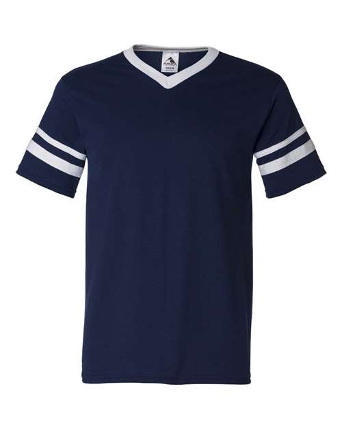 Augusta Sportswear V-Neck Jersey with Striped Sleeves