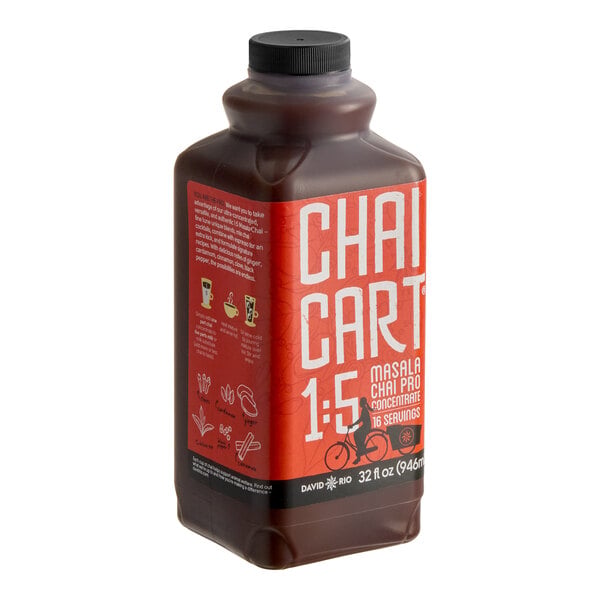 David Rio Chai Cart® Masala Chai Tea 5:1 Super Concentrate 32 fl. oz. - 4/Case
