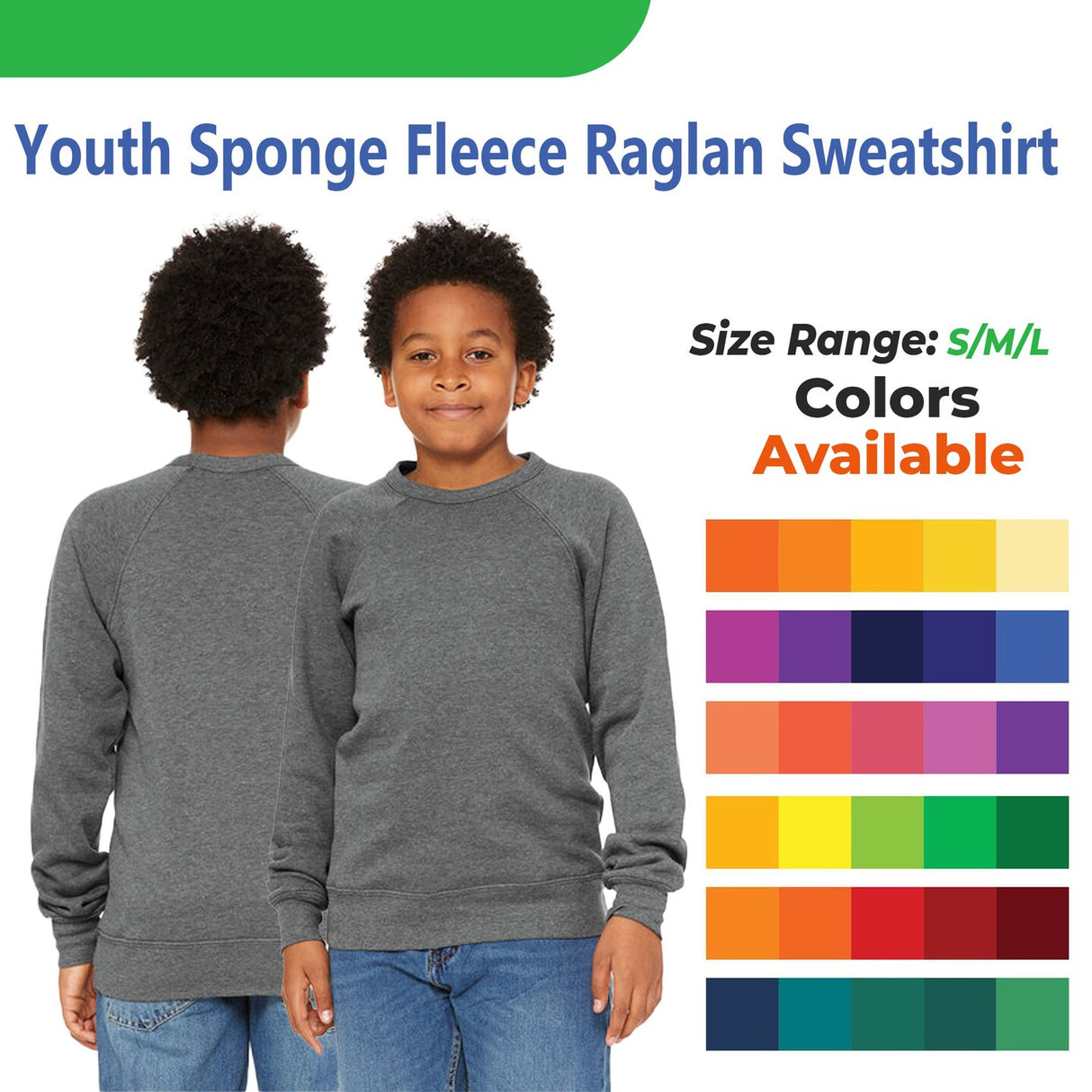 BELLA + CANVAS® Youth Sponge Fleece Crewneck Sweatshirt