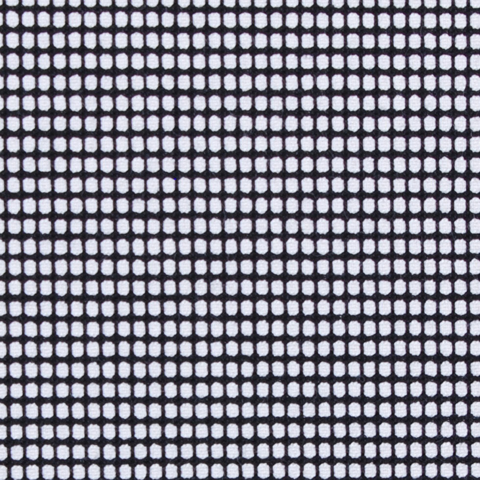 Italian Black Geometric Stretch Cotton Suiting