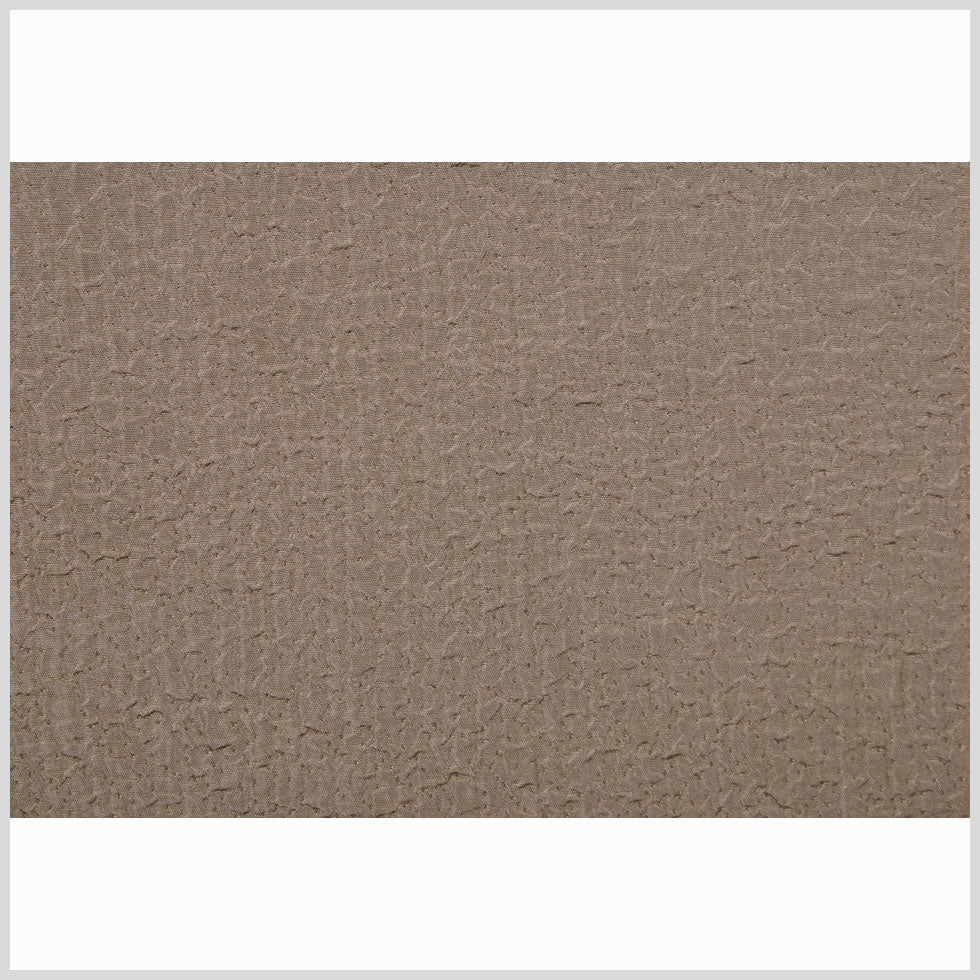 Taupe Crinkled Polyester-Rayon Woven