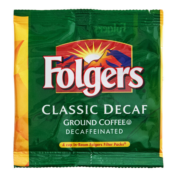 Folgers Classic Decaf 4-Cup Coffee Filter Pack - 200/Case