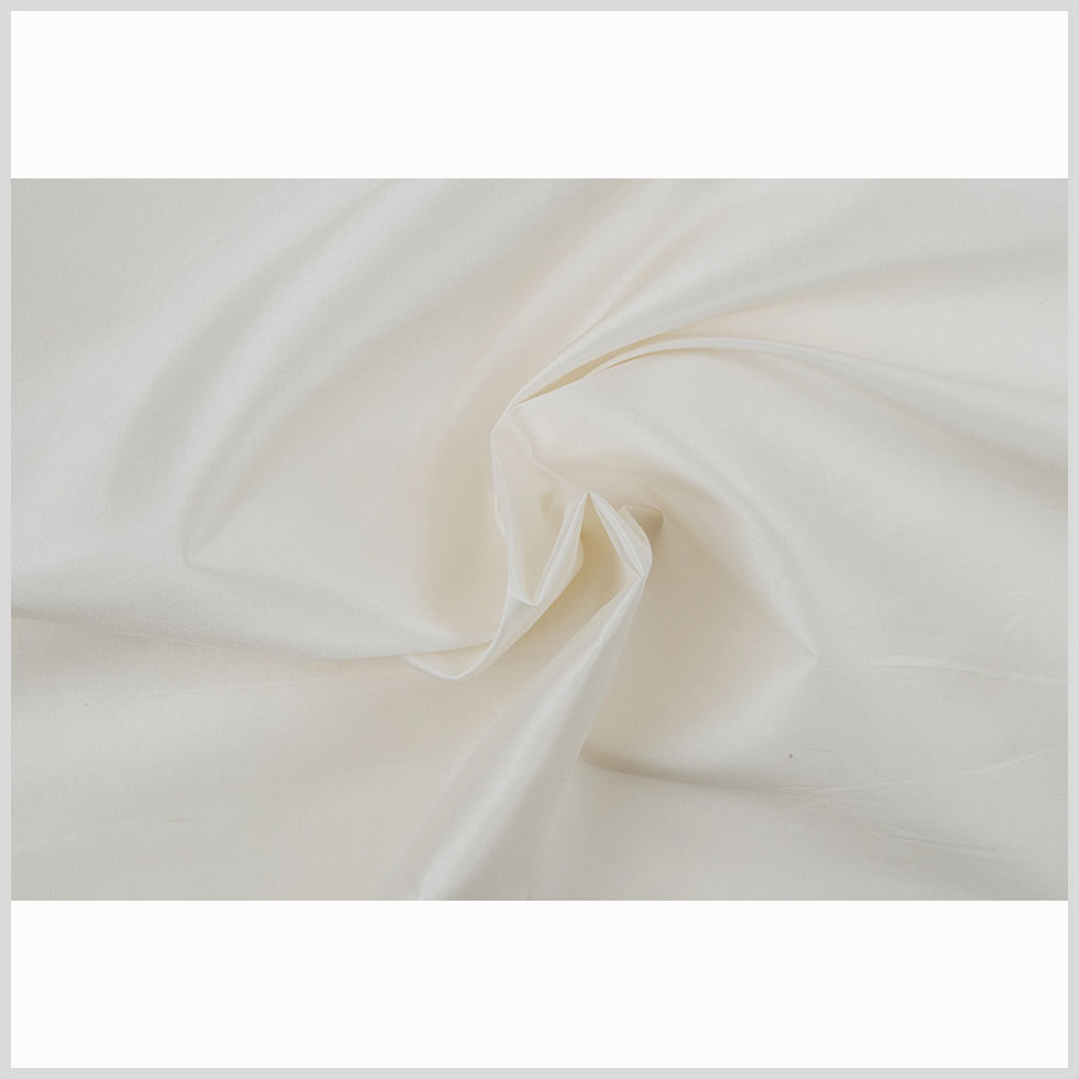 Ivory Polyester and Silk Lightweight Taffeta