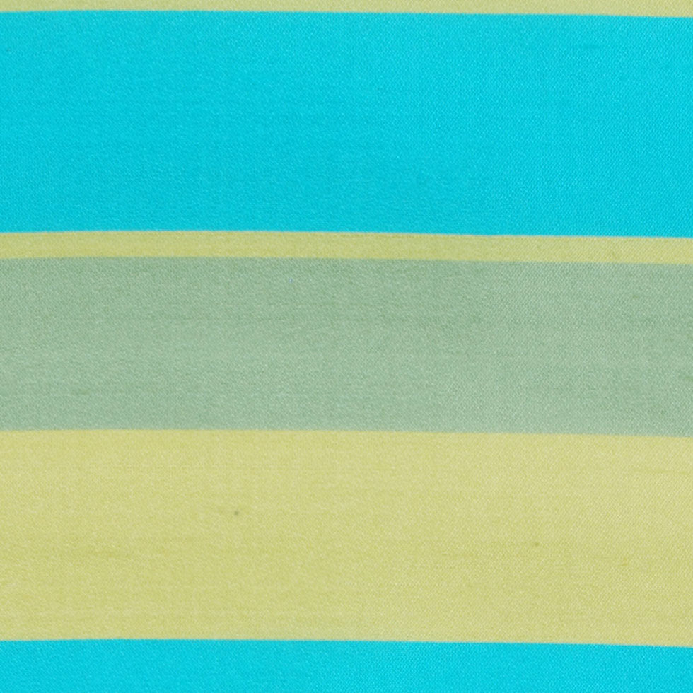 Green and Aqua Striped Shantung/Dupioni