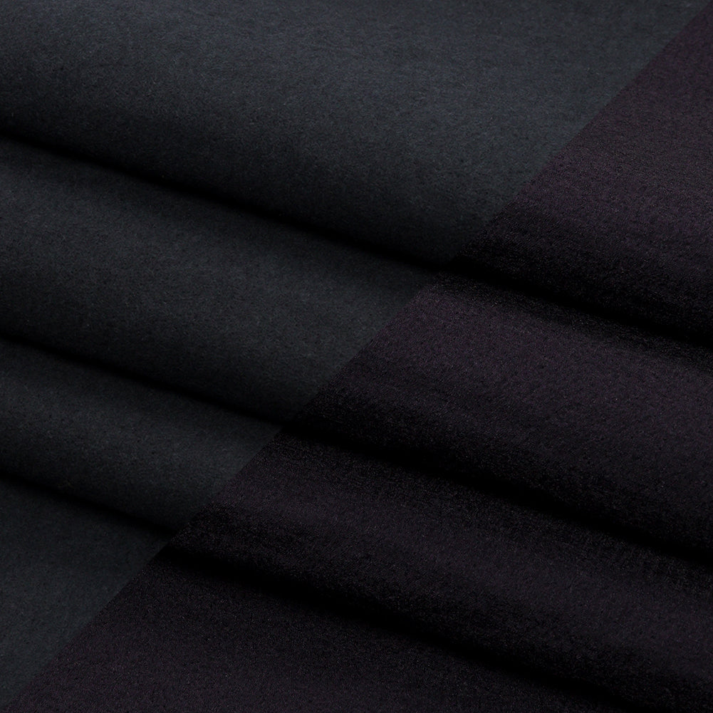 Navy Textured Polyester Woven Bonded to Gray Brushed Cotton Coating