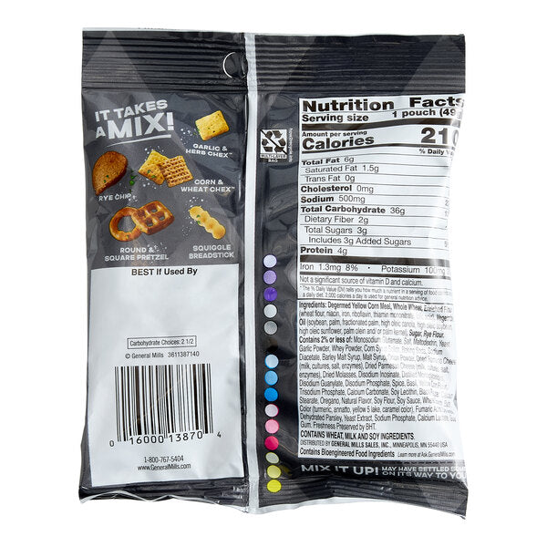 Chex Mix Bold Garlic & Herb Snack Mix 1.75 oz. - 60/Case