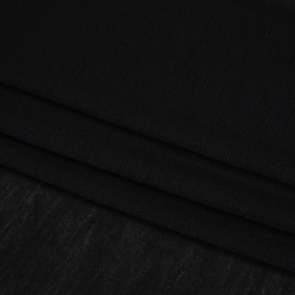 Lightweight Viscose and Silk Jersey - Black - Deadstock