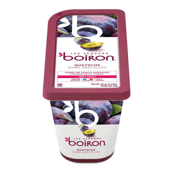 Les Vergers Boiron Dark Red Plum 100% Fruit Puree 2.2 lb. - 3/Case