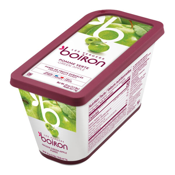 Les Vergers Boiron Green Apple 100% Fruit Puree 2.2 lb. - 6/Case