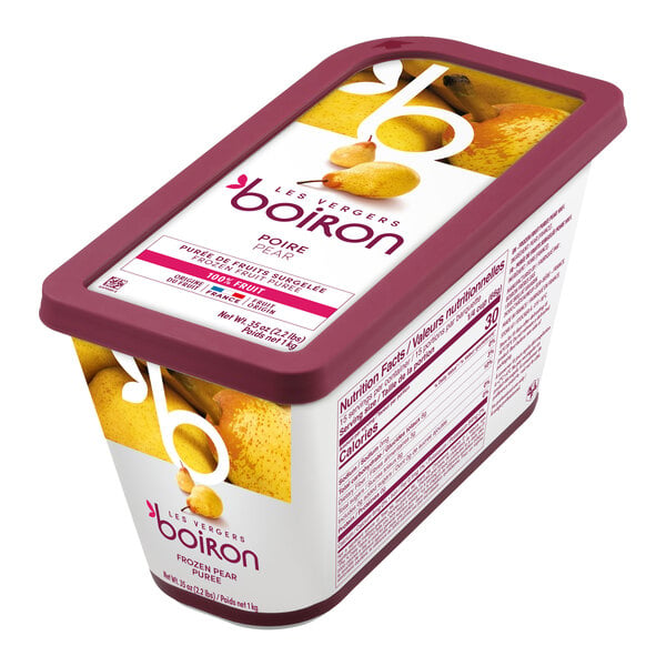 Les Vergers Boiron Pear 100% Fruit Puree 2.2 lb. - 6/Case