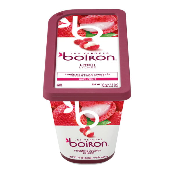 Les Vergers Boiron Lychee 100% Fruit Puree 2.2 lb. - 6/Case