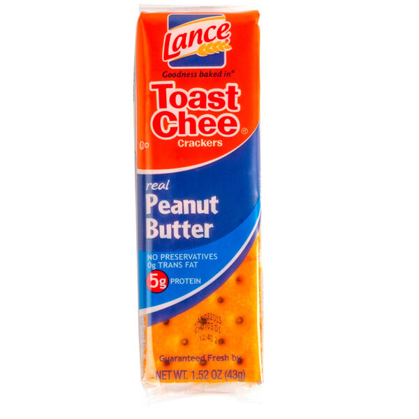 Lance Toast Chee Peanut Butter Sandwich Crackers 20 Count Box - 6/Case