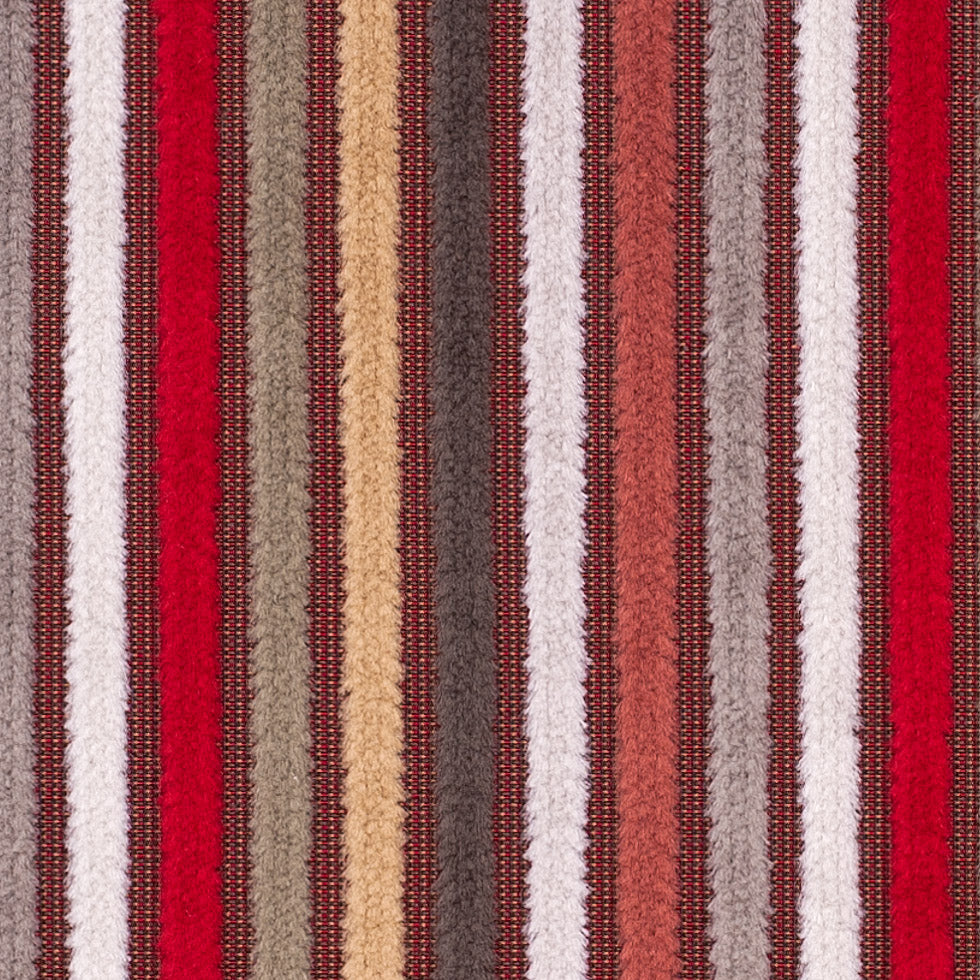 Multicolor Red Striped Velvet