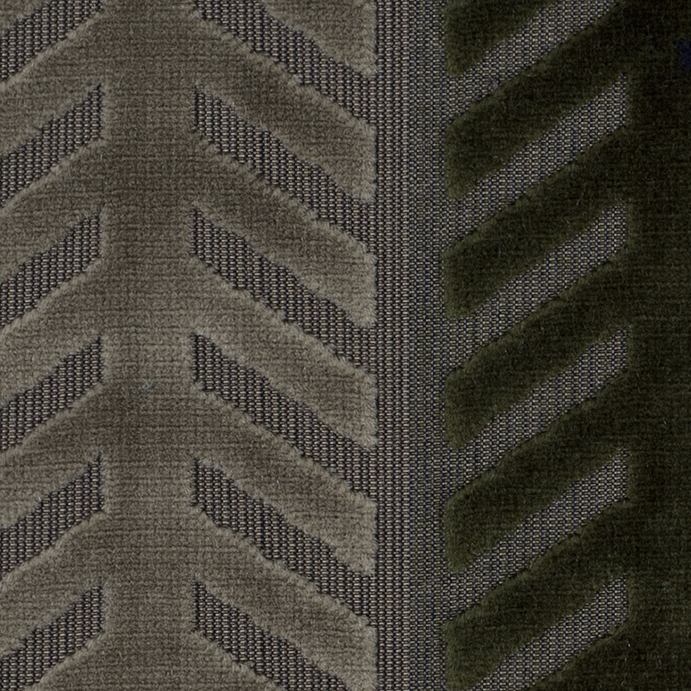 Brown and Green Geometric Cut Velvet