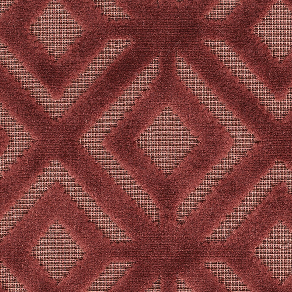 Rust Geometric Cut Velvet