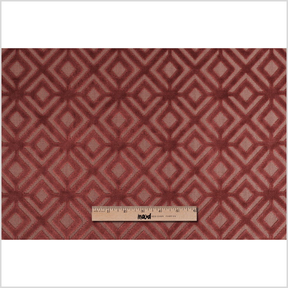Rust Geometric Cut Velvet