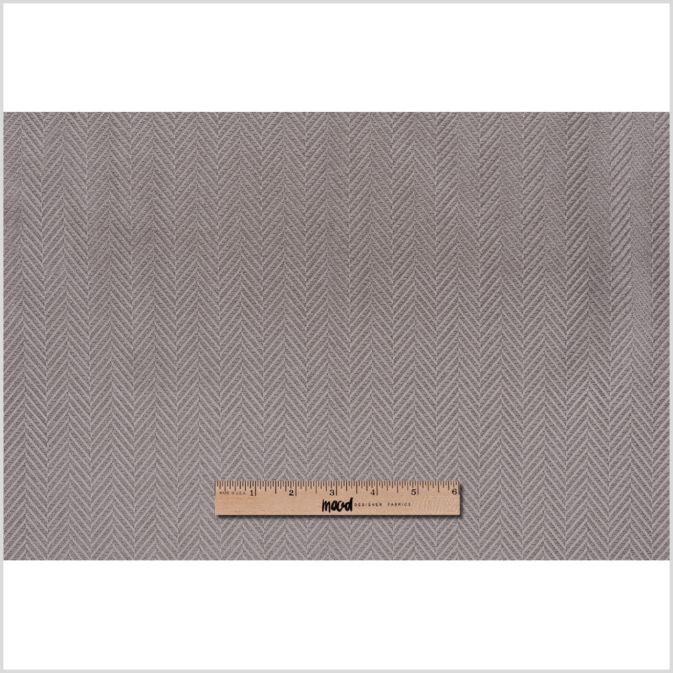 Taupe Herringbone Cut Velvet