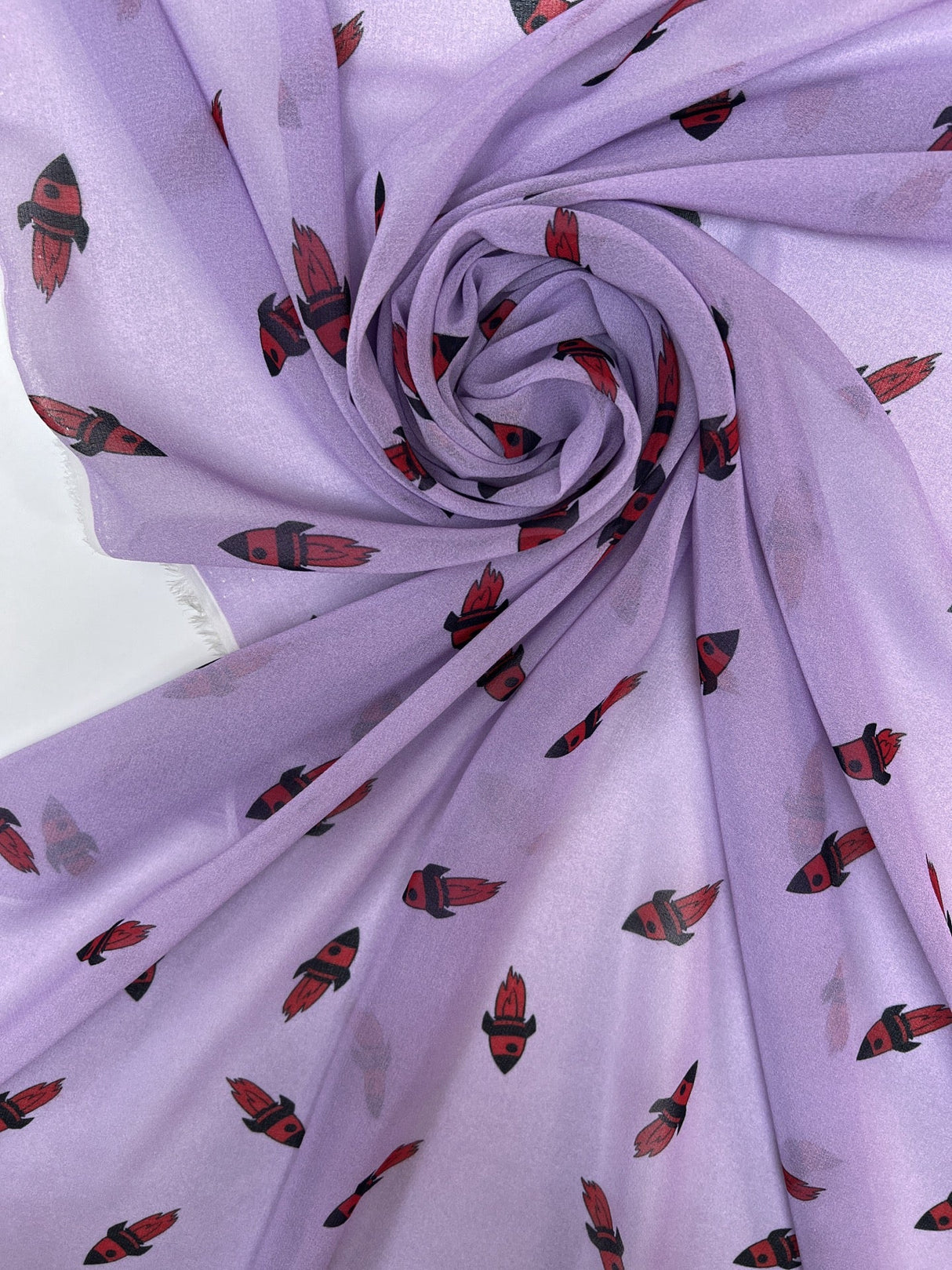Polyester Chiffon Printed Red Purple