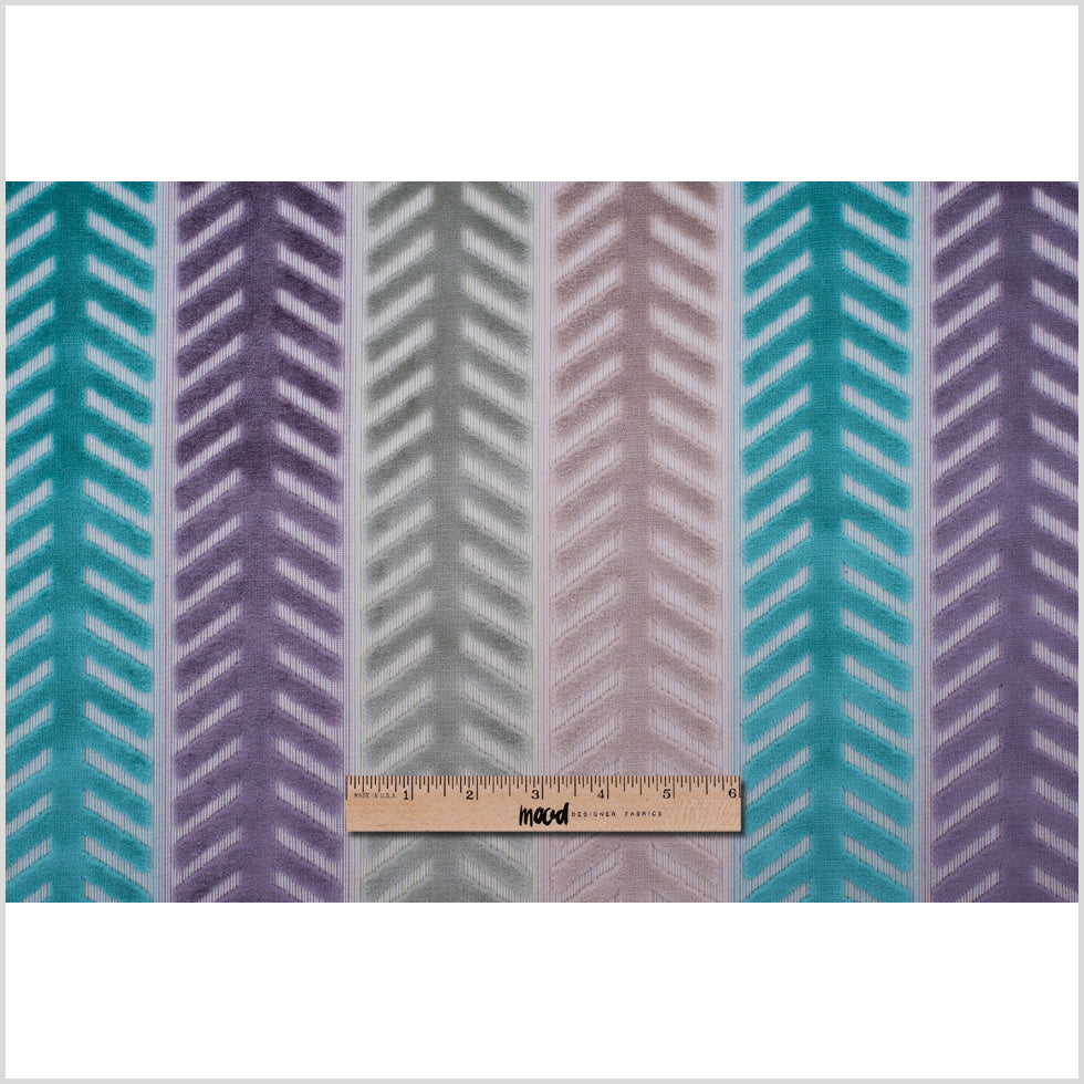 Multicolor Geometric Cut Velvet
