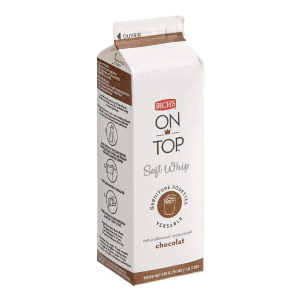 Rich's On Top Soft Whip Pourable Chocolate Cold Foam Topping 19 fl. oz. - 12/Case