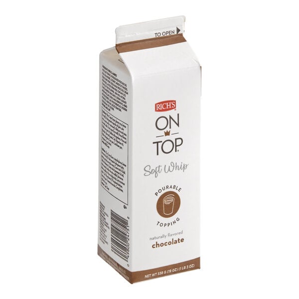 Rich's On Top Soft Whip Pourable Chocolate Cold Foam Topping 19 fl. oz. - 12/Case
