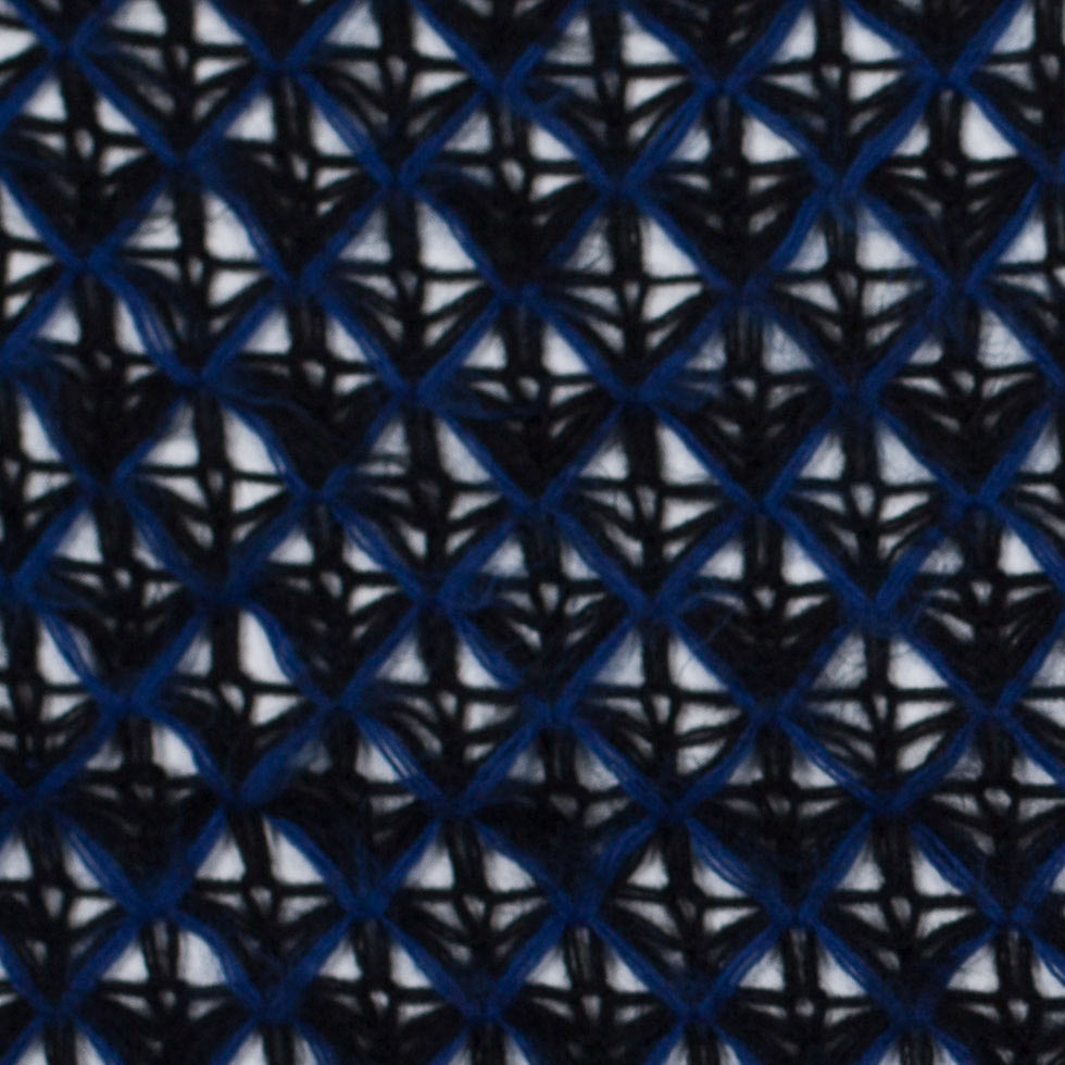 Lacey Diamonds Acrylic Knit - Black and Royal Blue