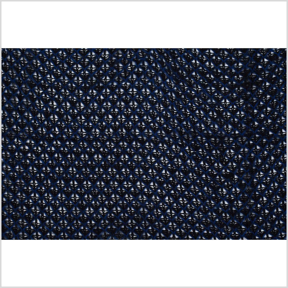 Lacey Diamonds Acrylic Knit - Black and Royal Blue