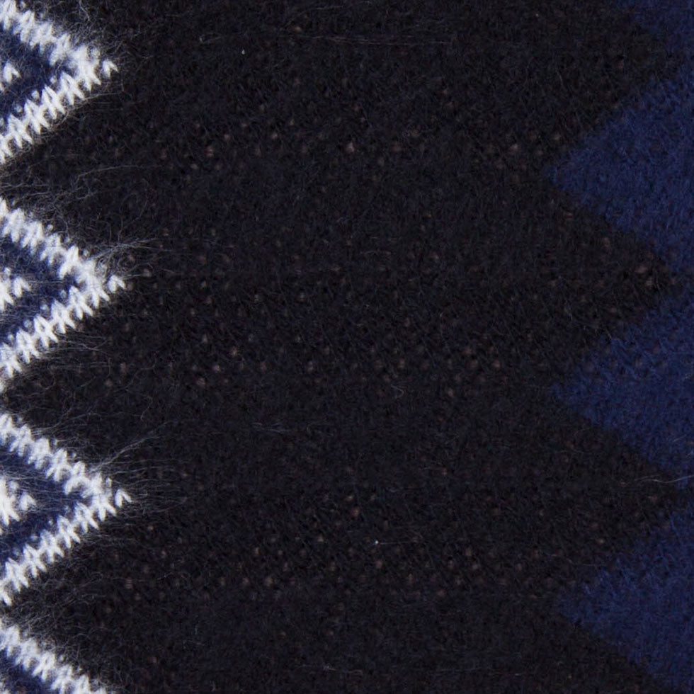 Navy, Black and Gray Big Zig Zags Soft Sweater Knit