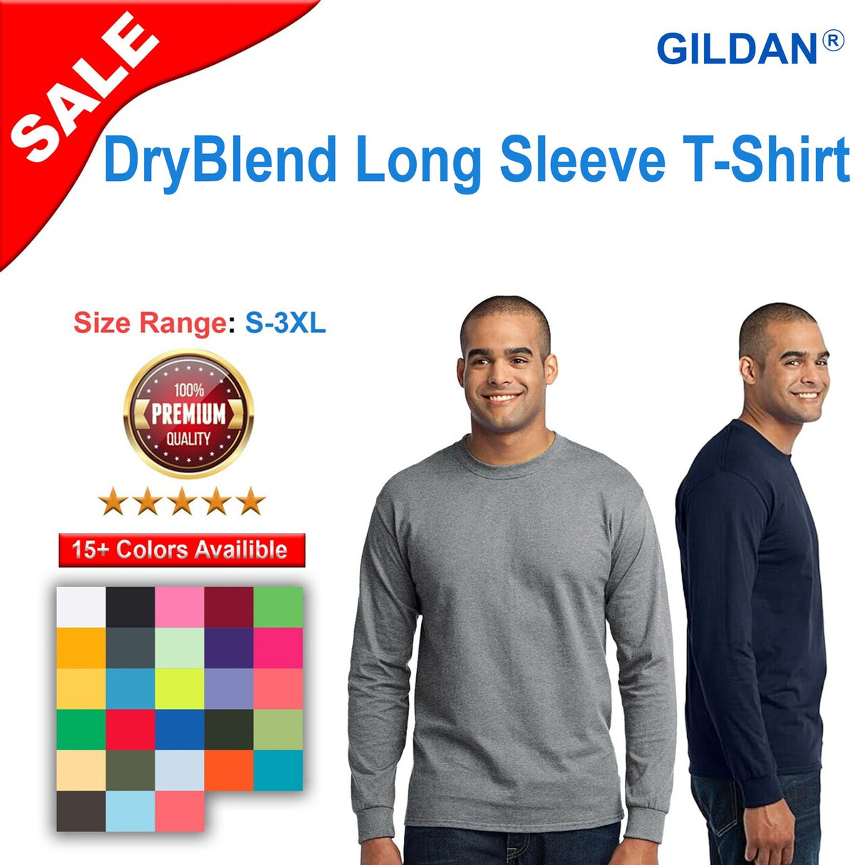 Gildan® DryBlend Crewneck Long Sleeve T-Shirt