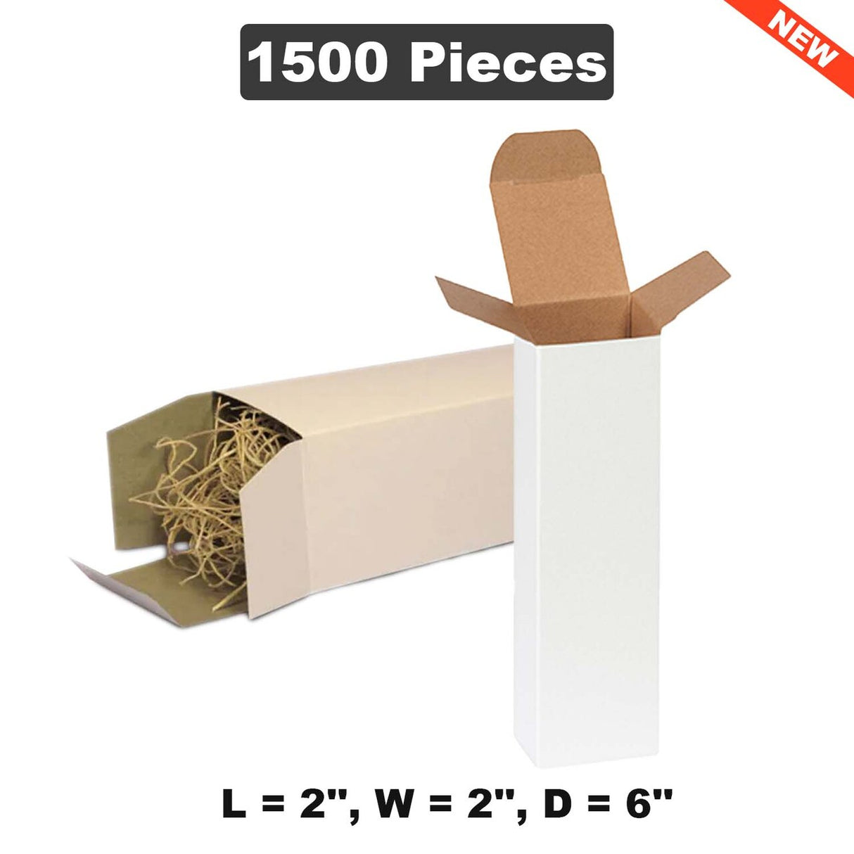 Spacious Cardboard Box Perfect for Versatile Storage 2" x 2" x 6"