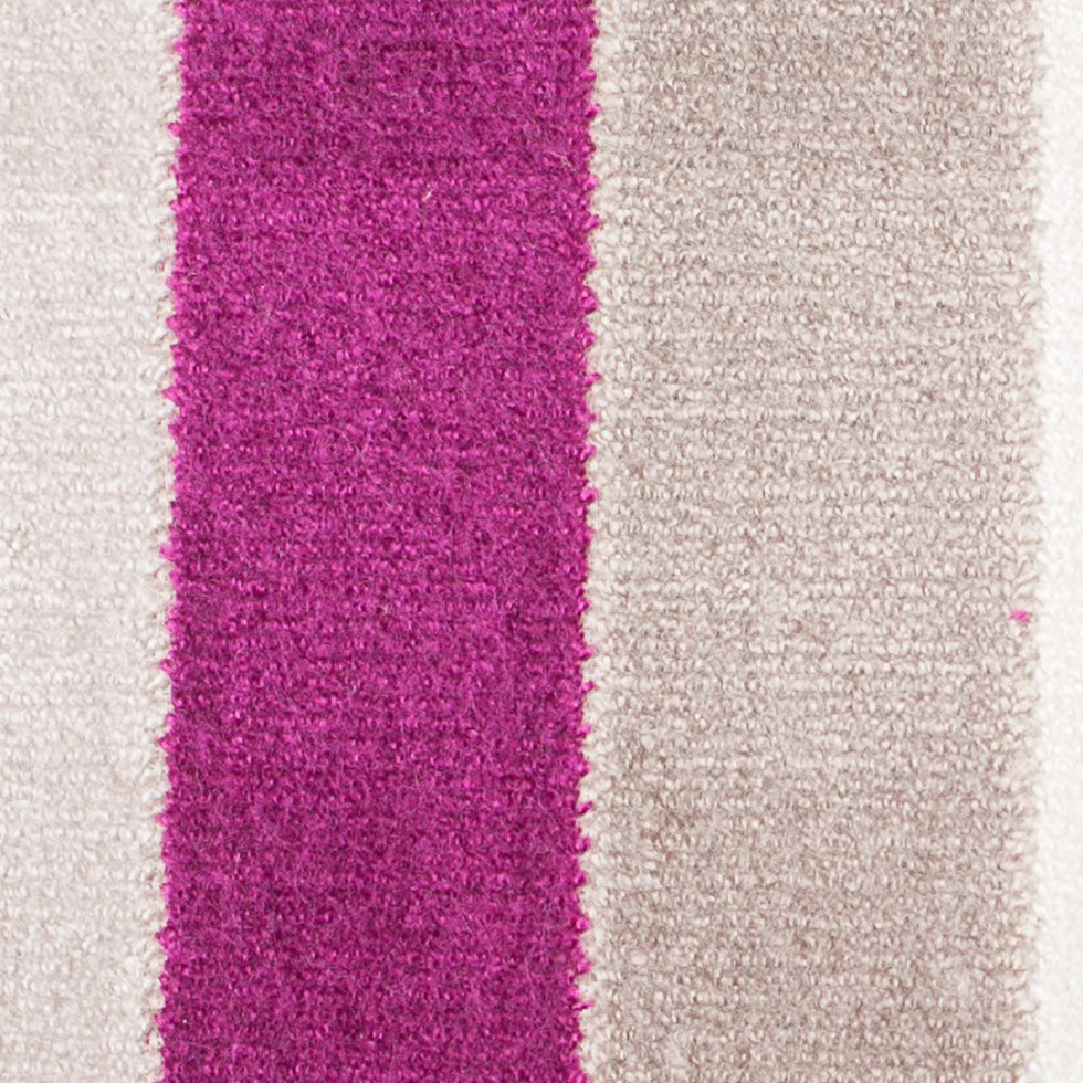 Fuchsia/Green Striped Polyester Blended Velvet