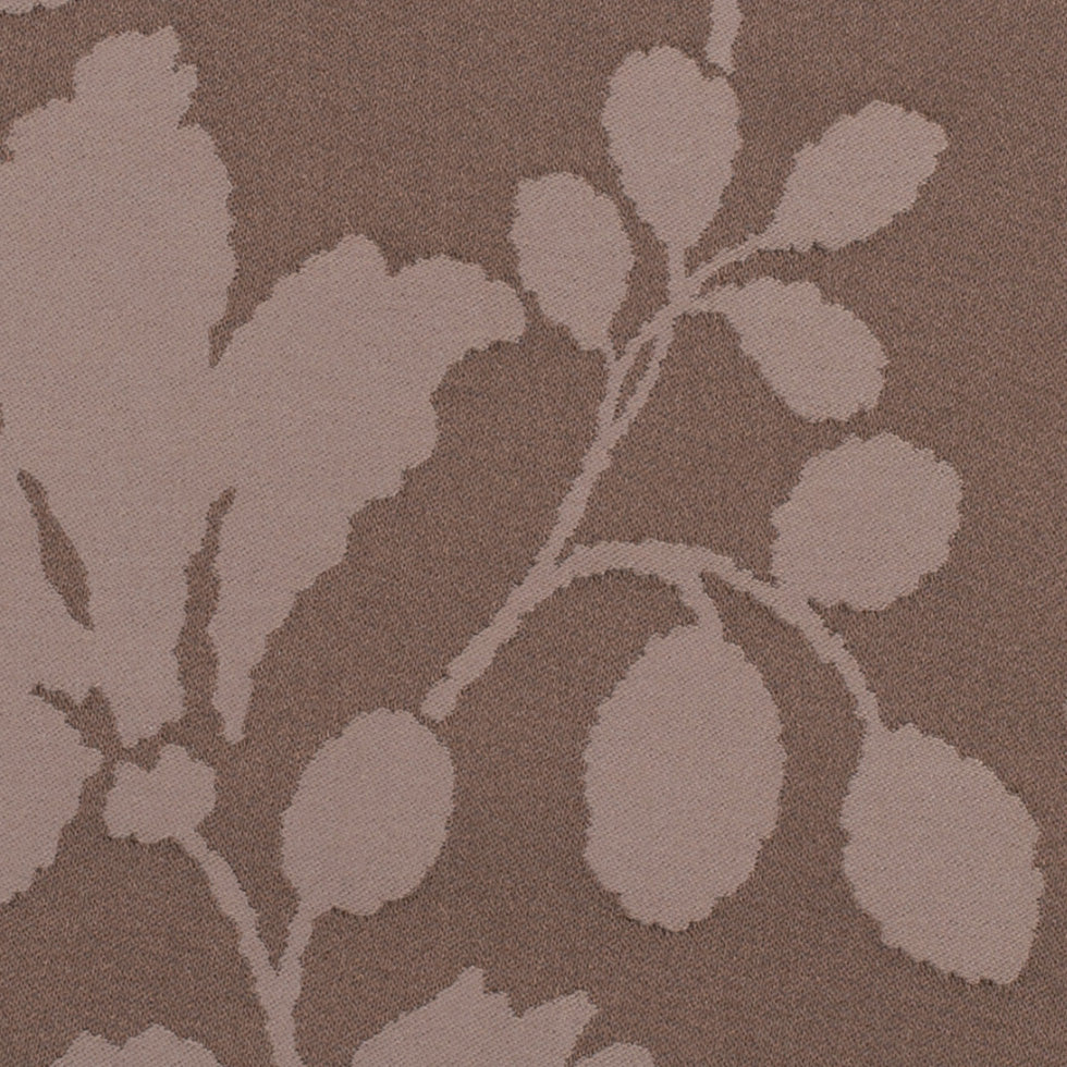 Brown Floral Polyester Sateen/Jacquard