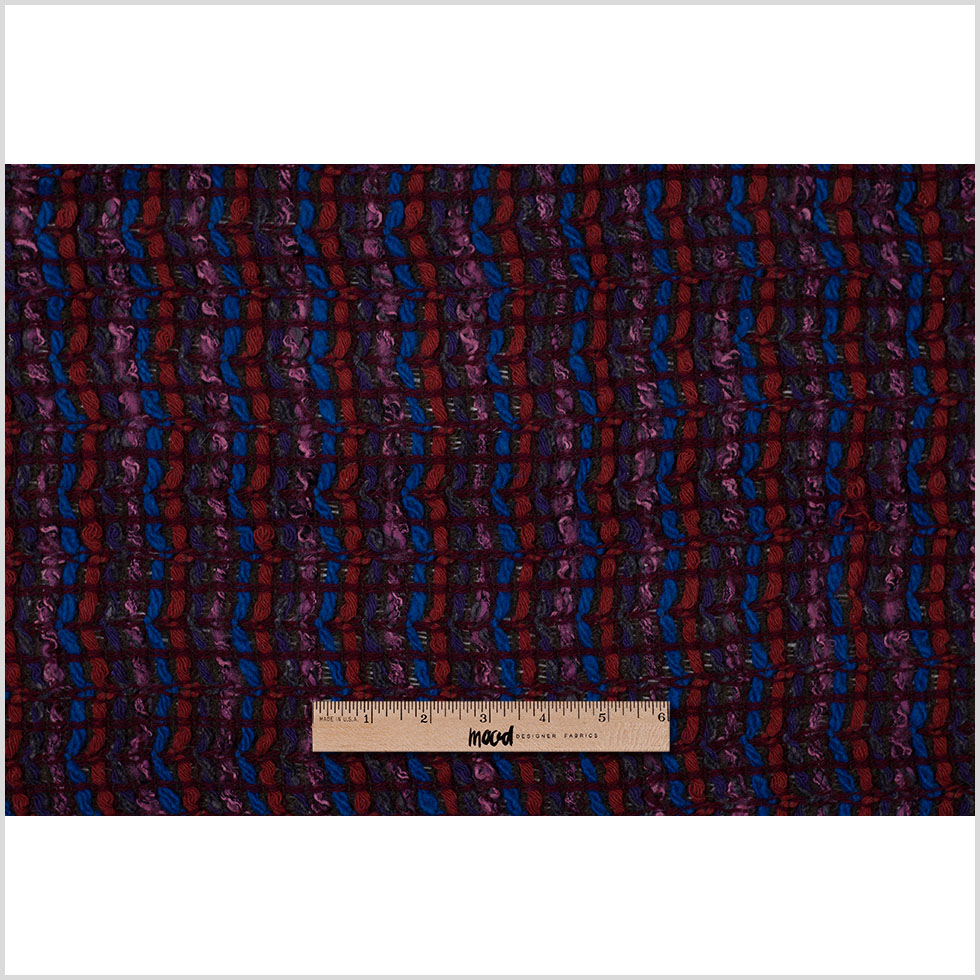 Famous Designer Rifle Green, Rose and Blue Novelty Acrylic and Wool Woven