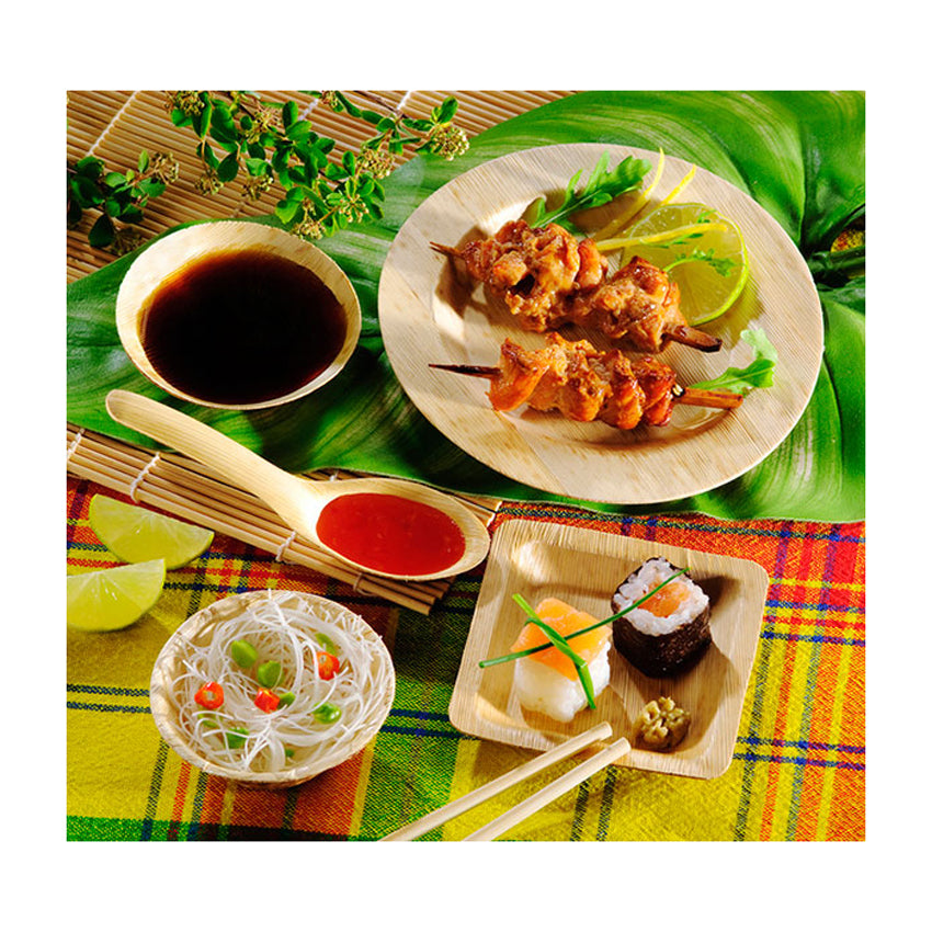 Packnwood Mini Bamboo Leaf Round Dish, 2 oz., 3.1" Dia., Case of 1000
