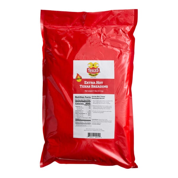 Texas Breading Extra Hot Fried Chicken Breading Mix 5 lb. - 8/Case