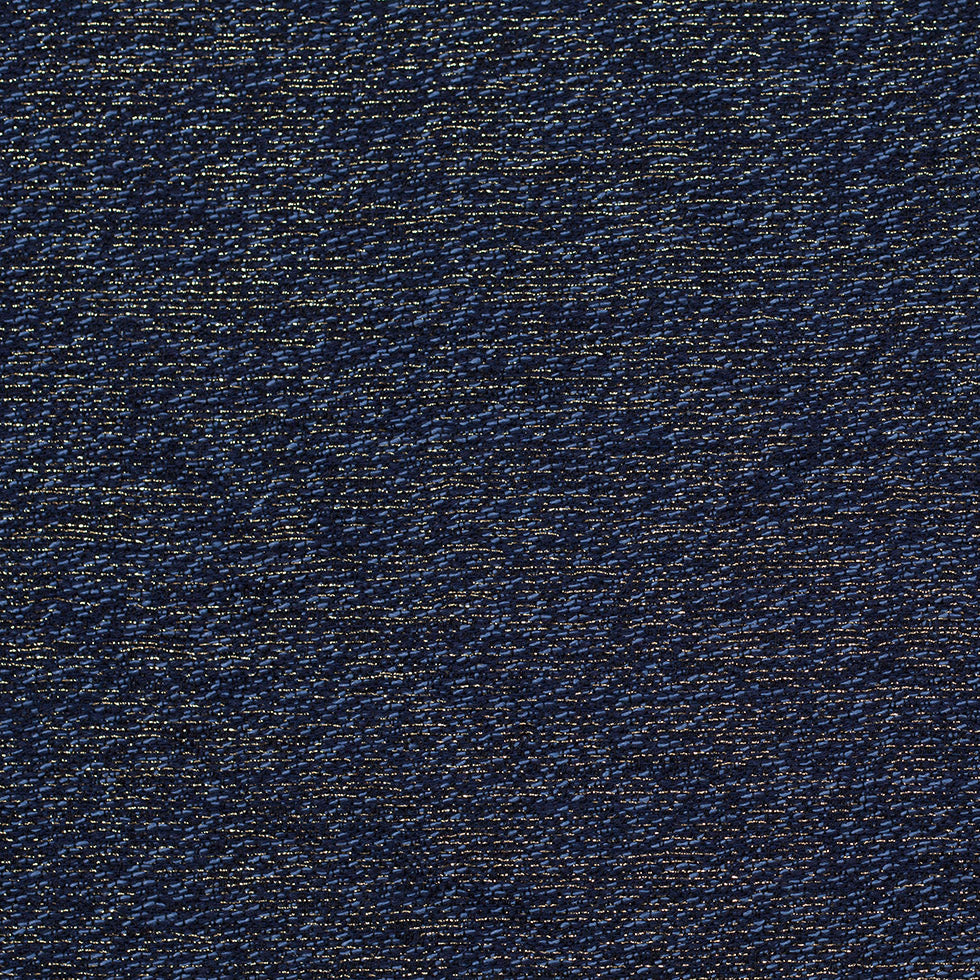 Dusky Blue, Black and Metallic Gold Novelty Woven