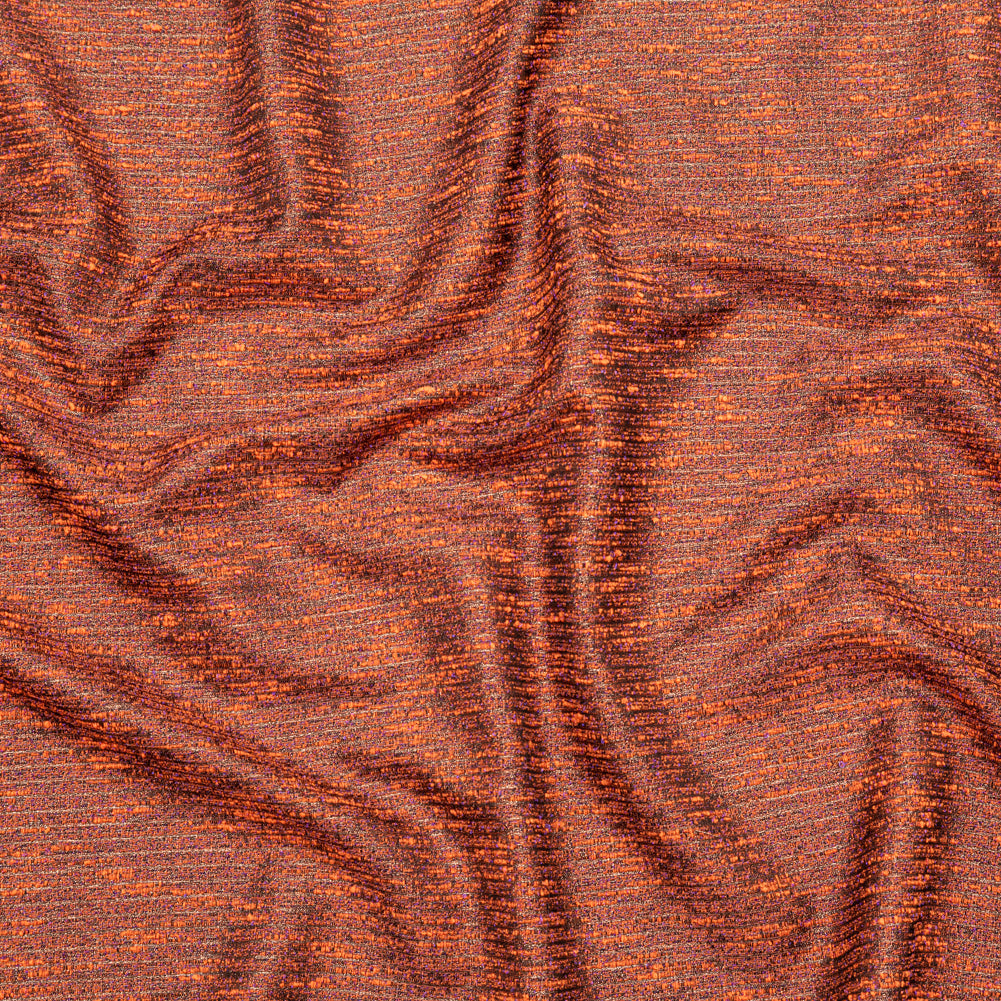 Vibrant Orange, Grapeade and Metallic Gold Polyester Tweed