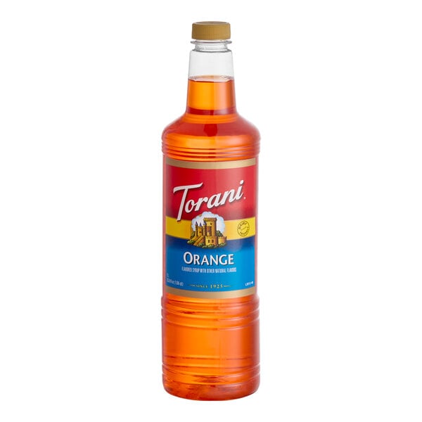 Torani Orange Flavoring / Fruit Syrup Plastic Bottle 1 Liter - 6/Case