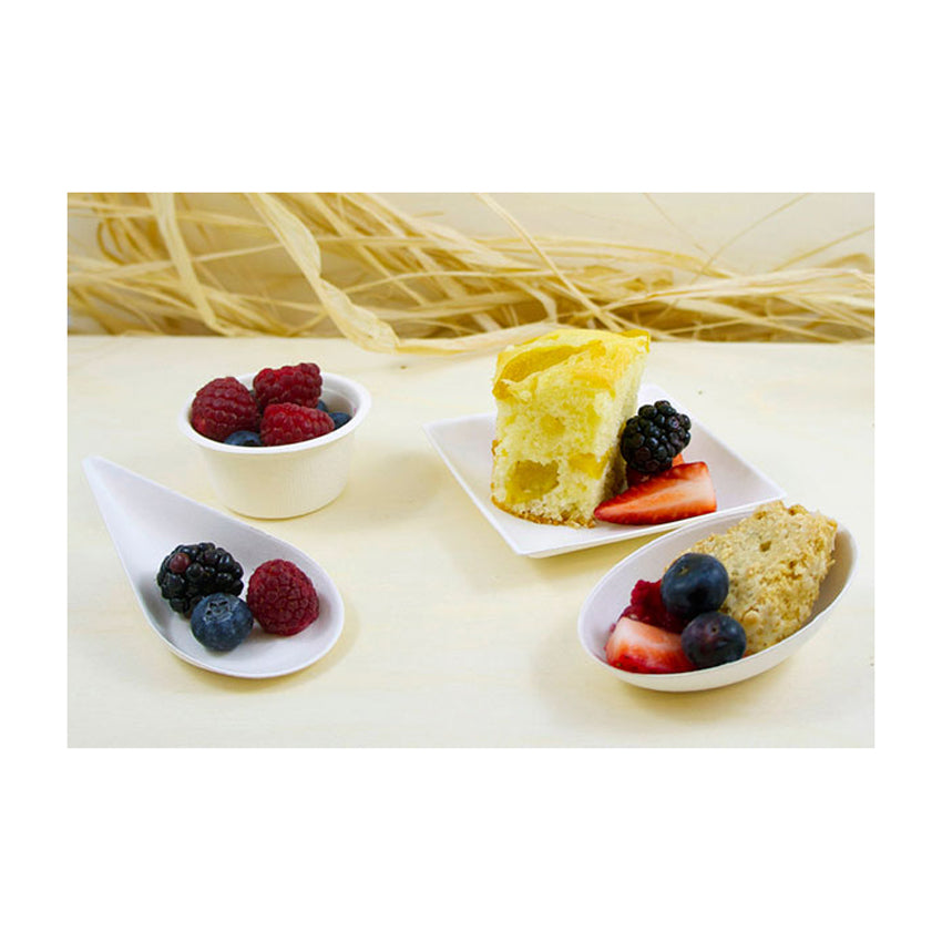 Packnwood Bio 'n' Chic Drop Shaped Sugarcane Dish, .5 oz, 4.1" x 1.9", Case of 300