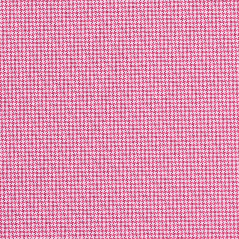 Rose and White Mini Houndstooth Stretch Poly