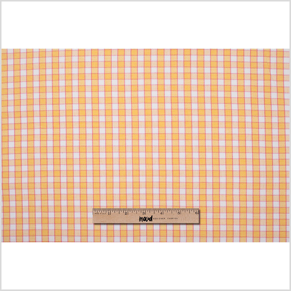 Citrus Yellow and Cotton Candy Pink Checked Handwoven Cotton