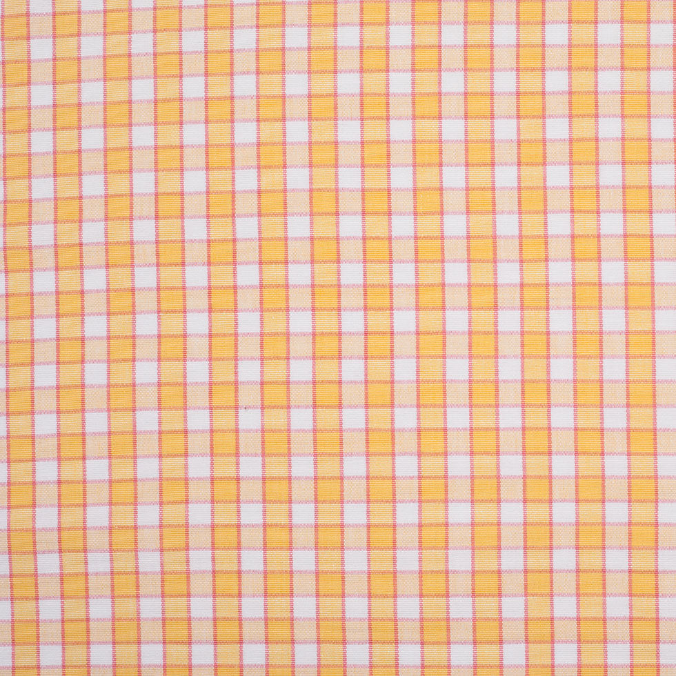 Citrus Yellow and Cotton Candy Pink Checked Handwoven Cotton