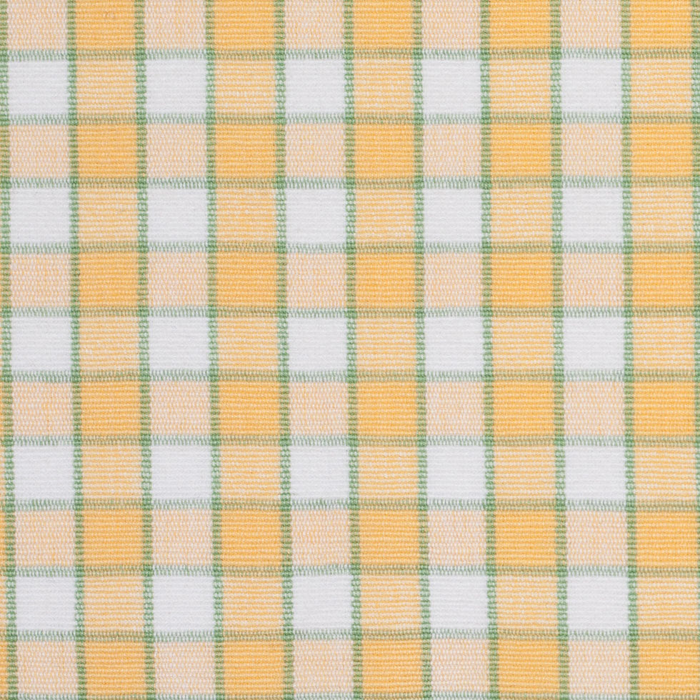Citrus Yellow and Green Checked Handwoven Cotton