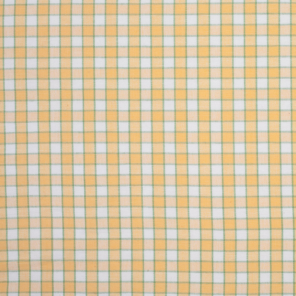 Citrus Yellow and Green Checked Handwoven Cotton