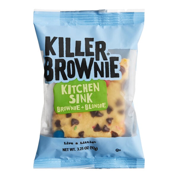 Killer Brownie Individually Wrapped Kitchen Sink Brownie 3.25 oz. - 44/Case