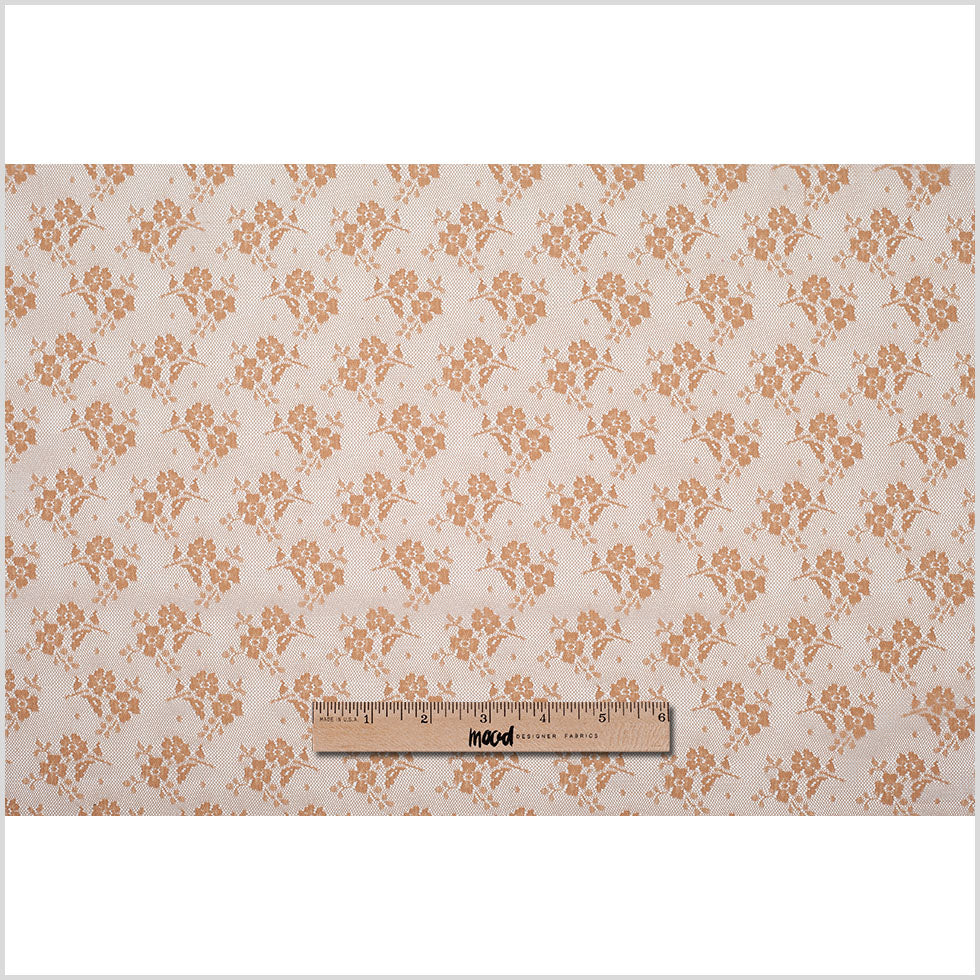 Butter Rum Polyester Floral Lace